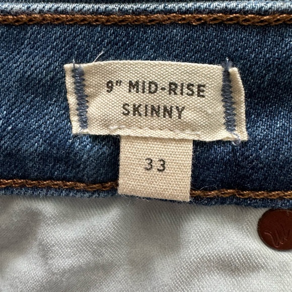 Madewell Skinny Jeans Mid Rise Size 33 - Picture 6 of 7